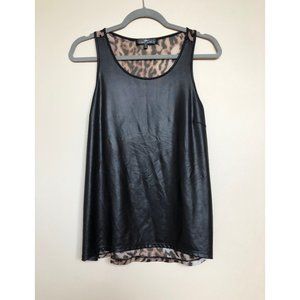 Almost Famous Cheetah Print/Leather Tank Top